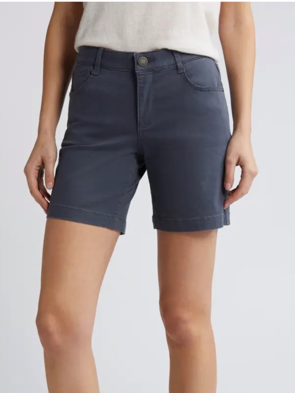 New Wit & Wisdom Gray Stretch Twill Absolution Shorts Size 12